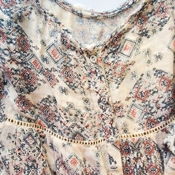 Lucky Brand Crochet Size M button down back, 3/4 sleeves GUC - Picture 8 of 10